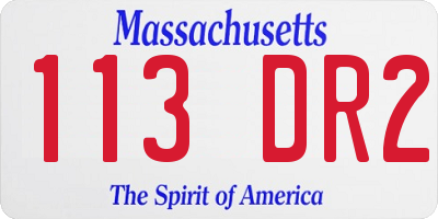 MA license plate 113DR2