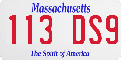 MA license plate 113DS9