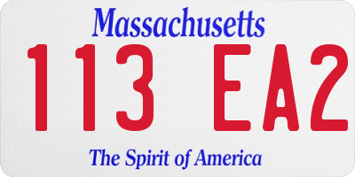 MA license plate 113EA2