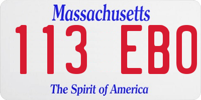 MA license plate 113EB0