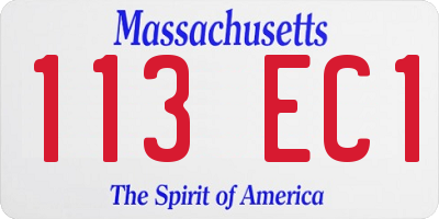 MA license plate 113EC1