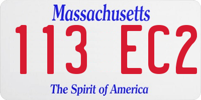 MA license plate 113EC2