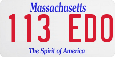 MA license plate 113ED0