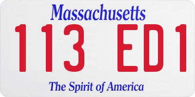 MA license plate 113ED1
