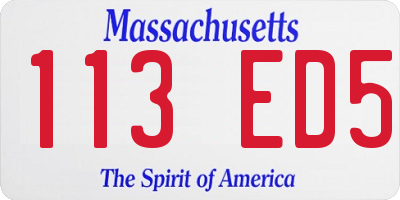 MA license plate 113ED5