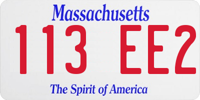 MA license plate 113EE2