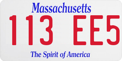 MA license plate 113EE5