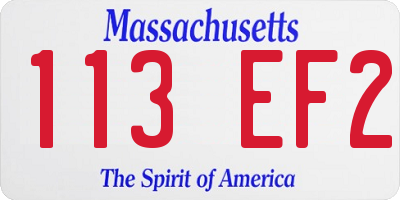 MA license plate 113EF2