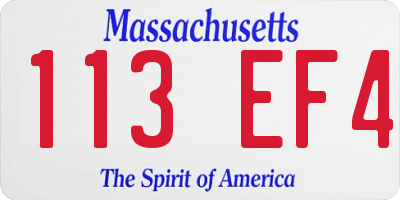 MA license plate 113EF4