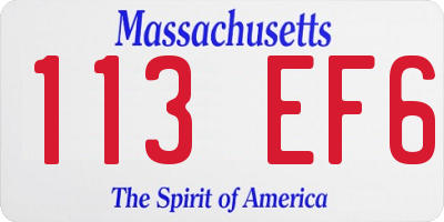MA license plate 113EF6