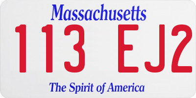 MA license plate 113EJ2