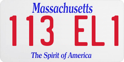 MA license plate 113EL1