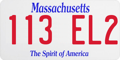 MA license plate 113EL2