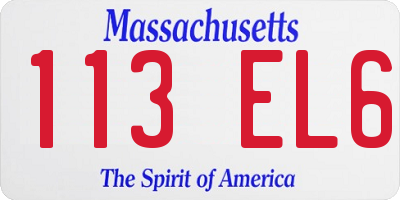 MA license plate 113EL6