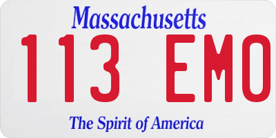 MA license plate 113EM0