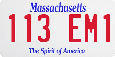 MA license plate 113EM1