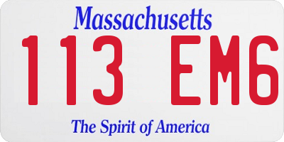 MA license plate 113EM6