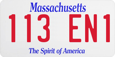 MA license plate 113EN1