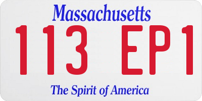 MA license plate 113EP1