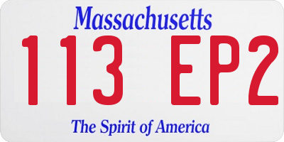 MA license plate 113EP2