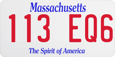 MA license plate 113EQ6