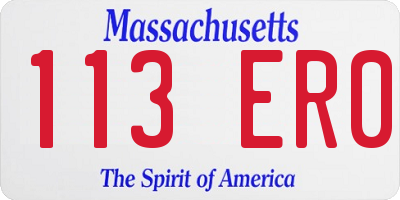 MA license plate 113ER0