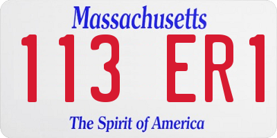 MA license plate 113ER1