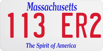 MA license plate 113ER2