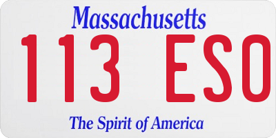 MA license plate 113ES0