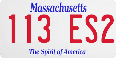 MA license plate 113ES2