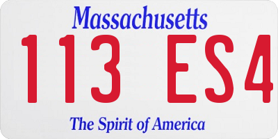 MA license plate 113ES4