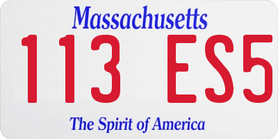 MA license plate 113ES5