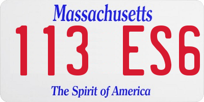MA license plate 113ES6