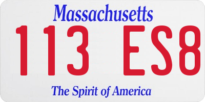 MA license plate 113ES8