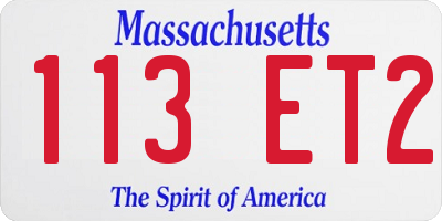 MA license plate 113ET2