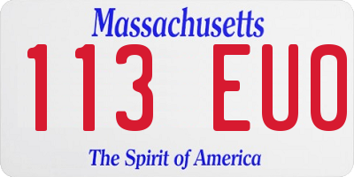 MA license plate 113EU0
