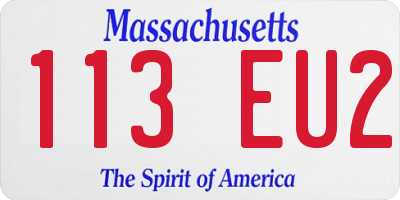 MA license plate 113EU2