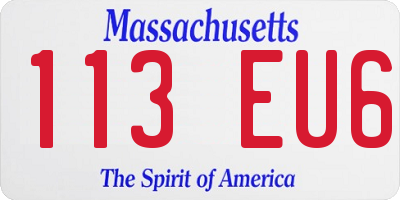 MA license plate 113EU6