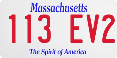 MA license plate 113EV2