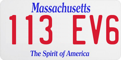 MA license plate 113EV6