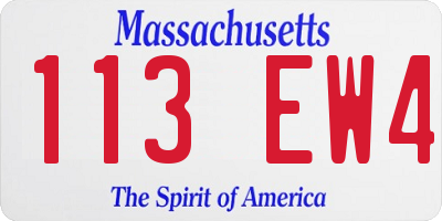 MA license plate 113EW4