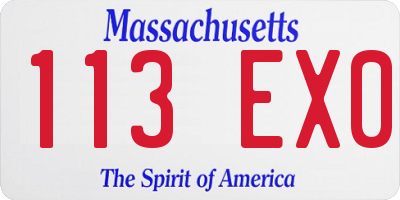 MA license plate 113EX0