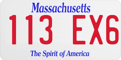MA license plate 113EX6