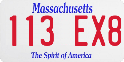 MA license plate 113EX8