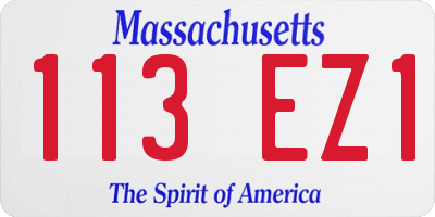 MA license plate 113EZ1