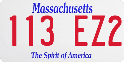 MA license plate 113EZ2