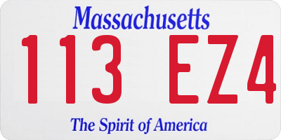 MA license plate 113EZ4
