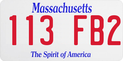 MA license plate 113FB2