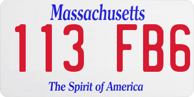 MA license plate 113FB6