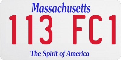 MA license plate 113FC1